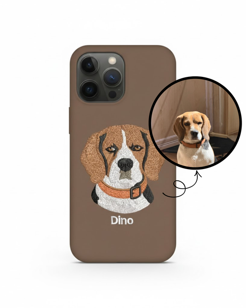 Custom Pet Portrait Embroidered Phone Case